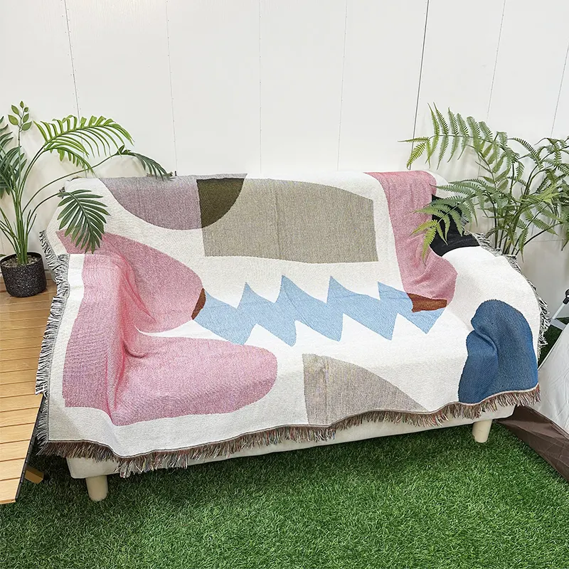 Üretici ev dekor özel goblen dokuma battaniye piknik örtüsü