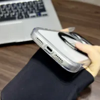 Coque de téléphone transparente antichoc avec anneau magnétique rotatif à 360° et support pliable pour iPhone 17 Air 12 13 14 15 16 Plus 17 Pro Max