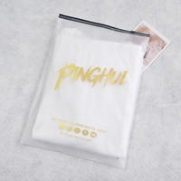 Sacs à fermeture éclair givrés recyclés certifiés GRS, sac transparent minimaliste avec curseur noir, emballage de vêtements durable