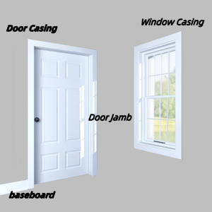 Châssis de porte en bois massif recouverts de gesso de style moderne - Product Image 5