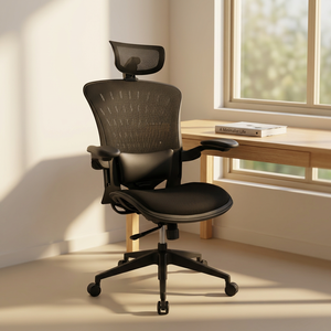 Modern Ergonomic Mesh Executive Office <b>Chair</b> with Adjustable Armrests and Built-In Headrest Swivel Design for Home Office Use - Product Image 2