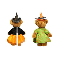 Ours en peluche sorcière d'Halloween, ours brun en peluche avec chapeau de sorcière, décoration d'Halloween, cadeau pour enfants, poupée en peluche ours de festival
