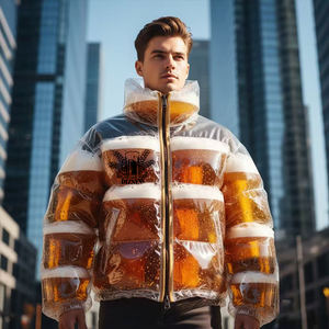 سترة شفافة من البي في سي من ديزنيو مع شعار مخصص، سترة أنيقة مقاومة للماء للرجال - Product Image 2