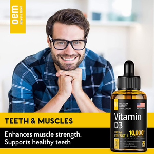 Gouttes de vitamine <span class=keywords><strong>D3</strong></span> + <span class=keywords><strong>K2</strong></span> végétaliennes biologiques pour des os solides et un cœur sain, soutien immunitaire, force maximale, liquide sublingual, gouttes de <span class=keywords><strong>D3</strong></span> OEM - Product Image 3