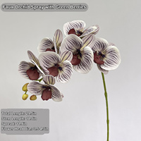 Fournisseur en gros HGA – Arrangement de fleurs artificielles en panier, fausses orchidées Phalaenopsis pour la décoration de centres commerciaux