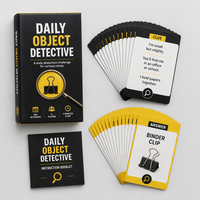Jeu de cartes Premium Daily Object Detective, boîte en papier écologique personnalisable avec texture lin et noyau noir 310GSM, OEM/ODM pour la famille