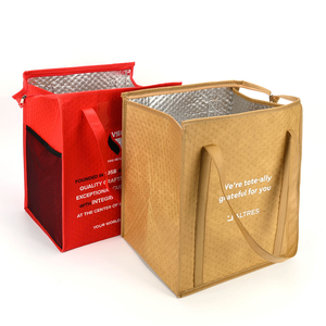 Bolsa Térmica Reutilizable de Tela No Tejida con Aislamiento, Diseño de Rejilla de Diamantes, con Cierre, para Alimentos Frescos, Cerveza y Actividades al Aire Libre - Product Image 4