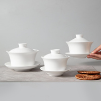 Tasses et bols à thé en céramique tricolore avec logo personnalisé et couvercle, ensemble moderne et écologique pour café et thé