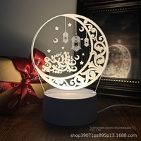 Vente en gros HAOXIANG HX-1 Décoration musulmane islamique Calligraphie 3D LED Lampe chauffe-bougie électrique en plastique Lampe de nuit