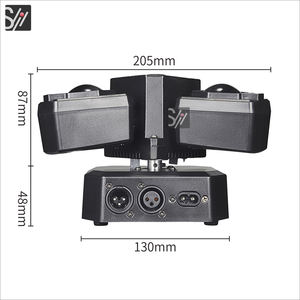 Éclairage de scène DJ, effets lumineux, faisceau, stroboscope, laser 3 en 1, mini tête mobile dynamique 50W à trois bras pour la maison, les fêtes, les clubs, les bars - Product Image 4