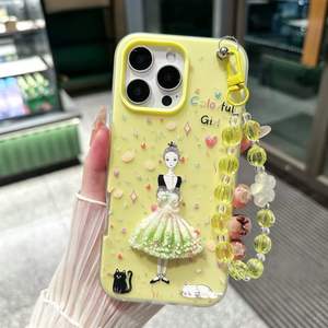 <span class=keywords><strong>Coque</strong></span> <span class=keywords><strong>de</strong></span> téléphone portable en TPU <span class=keywords><strong>de</strong></span> style français pour iPhone 15, motif floral cerise papillon, avec support <span class=keywords><strong>de</strong></span> téléphone portable, dans un sac OPP - Product Image 2