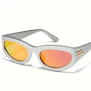 Gafas de Sol con Marco Cuadrado Pequeño para Hombre, Logotipo Personalizado, Protección UV400, Lentes de Espejo, Gafas de Sol Coloridas de Ojo de Gato para Mujer - Product Image 3