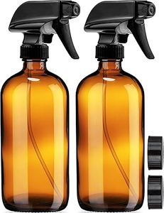 Bouteilles pulvérisatrices en verre ambré de 16 oz, rechargeables et vides, pour le nettoyage, les huiles essentielles, les cheveux, les plantes, pour pulvérisation et brumisation, et la javel. - Product Image 2