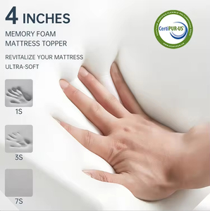 Đôi kích thước làm mát Nệm Topper-Mật độ cao gel Bộ nhớ bọt với cơ sở chống trượt, certipur-chúng tôi để giảm áp lực - Product Image 6