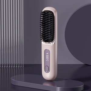 0728 Innovative Hair Straightener <b>Comb</b> Fast Heating <b>Hot</b> Styling Brush with Digital Readout for Precise Control - Product Image 4