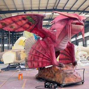Customize Realistic Animated Dragon Lifelike Animatronic Western Dragon for Halloween Game Show Decoration With Wings Movement - Product Image 3