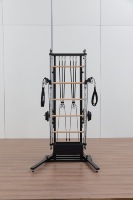 Machine Smith Robuste en Acier Inoxydable avec Poulies Hautes/Basses - Équipement de Musculation Multifonctionnel pour la Maison pour Exercices de Triceps, Poitrine et Core - Utilisation Universelle