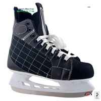 Fabrication professionnelle nouveau Style patins de Hockey sur glace couleur noire utilisation hivernale doublure en maille pour hommes PU supérieur
