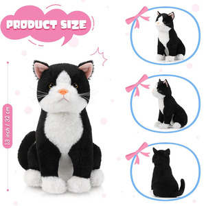 Giocattolo personalizzato natale smoking gatto impagliato realistico peluche morbido gattino natale festa di compleanno favori regali gatto grande realistico - Product Image 3