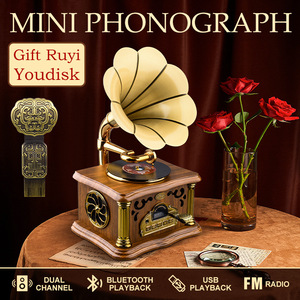 Chất Lượng Cao Mini Retro Loa Không Dây Với Cổ Điển Ghi Máy Nghe Nhạc Mô Hình Phòng Nhà Trang Trí Nội Thất Món Quà - Product Image 5