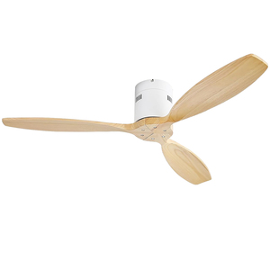 Ventilateur de plafond en bois massif finition <span class=keywords><strong>chrome</strong></span> de luxe en <span class=keywords><strong>nickel</strong></span> brossé Ventilateur de plafond de 52 pouces à 3 pales - Product Image 6