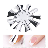 Plaque de pochoir pour nail art en acier inoxydable avec logo personnalisé, modèle de peinture pour ligne sourire française tendance