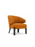Fauteuil d'appoint moderne en tissu orange avec pieds en métal noir, fauteuil confortable pour salon et chambre à coucher