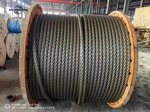 Морской оцинкованный кабель, Круглый стальной трос, горячеоцинкованный/неоцинкованный 6x36WS + IWRC 36 мм 44 мм с смазкой - Product Image 3