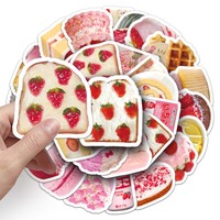 50pcs pas cher personnalisé bon prix vinyle autocollants étanche décoratif ordinateur portable INS dessin animé gâteau Dessert autocollants