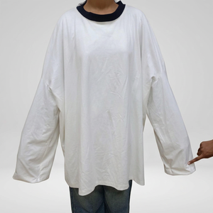 Cape de coiffure blanche imperméable en polyester, tablier de coupe en coton surdimensionné, chemise de protection à manches longues pour barbier et salon de coiffure - Product Image 2