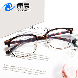 Lunettes de vue Conchen Cat Eye demi-cerclées anti-lumière bleue, verres plats, unisexe, forme ovale 8237 - Product Image 4