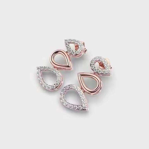 Colección de Pendientes de Diamantes para Mujer, Piedras Deslumbrantes, Detalles Artísticos, Belleza Clásica, Baño de Rodio Moderno - Product Image 5