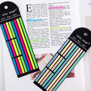 2 paquets de notes autocollantes extra longues et fines, colorées, fluorescentes, style Ins, Morandi, semi-transparentes, en PET, index scolaire - Product Image 3