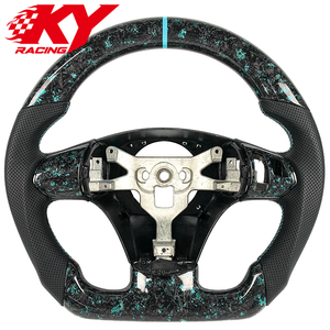 Volant sport en cuir et fibre de carbone forgée bleu aqua personnalisé, adapté aux Chevrolet Corvette C6 Z06 ZR1 C7 C8 - Product Image 1