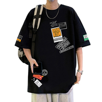T-shirt à manches courtes en coton pur imprimé personnalisé pour homme, nouveau style 2026, ample, tendance, marque