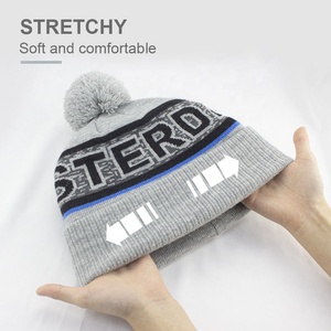 Embroidery Cheap <strong>Men</strong> Custom Winter Knit <strong>Hat</strong> <strong>Pom</strong> <strong>Pom</strong> Jacquard Soft Acrylic Beanie With Fur Thermal Camouflage Skully Beanie <strong>Hat</strong> - Product Image 3