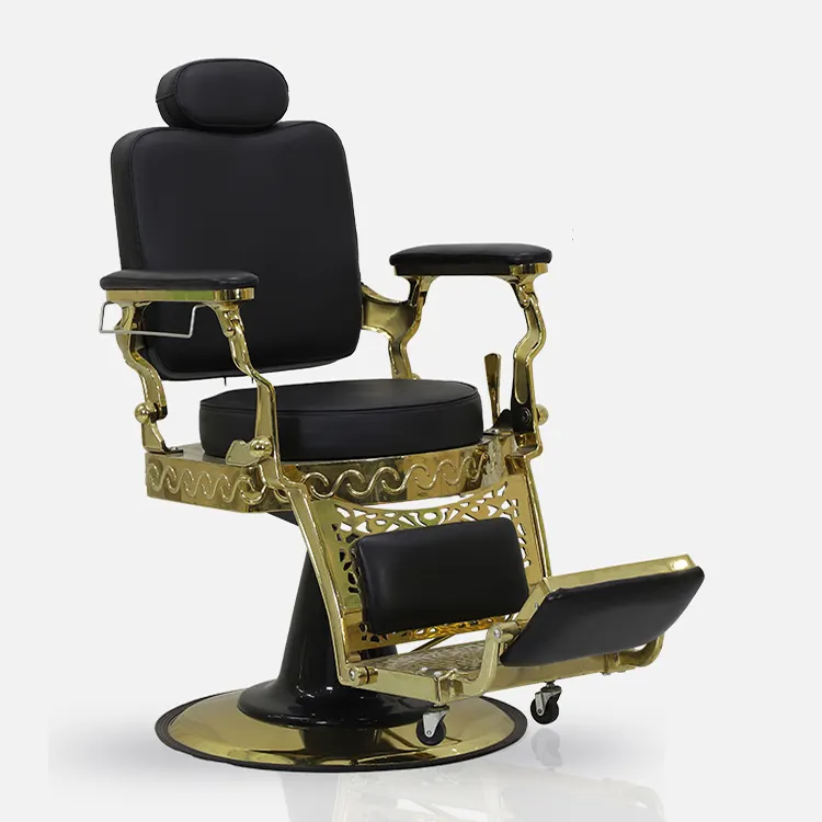 Luxe Professionele Salon Synthetische Lederen Hydraulische Pomp Goud Antieke Draagbare Kappers Winkel Stoelen Te Koop