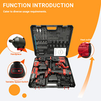 Ensemble d'outils électriques sans fil industriels 4-en-1 MT avec moteur sans balais, batterie au lithium 21V, comprenant clé à chocs, perceuse et meuleuse d'angle pour le bricolage