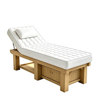 Table de massage professionnelle en bois massif pour salons, soins spa, cosmétiques, tatouages, remodelage corporel - Levage manuel, rangement, hôtels
