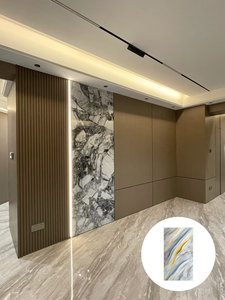 Panneaux muraux en marbre de pierre naturelle pour la décoration intérieure, dégradé, anti-statique, montage sur rail pour hall d'entrée, appartement - Product Image 2