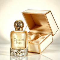 Flacons de parfum en verre vides, carrés, élégants, personnalisés avec logo imprimé, 30 ml, 50 ml, 100 ml, avec bouchon décoratif et vaporisateur.