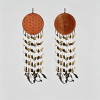 Carillon éolien attrape-rêves en coquilles de graines naturelles, percussion manuelle en coquilles de noix, guérison sonore, décoration murale bohème pour yoga et méditation