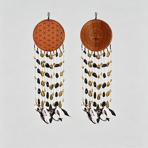 Campana de Viento <span class=keywords><strong>Atrapasueños</strong></span> de Cáscara de Semilla Natural, Campana de Percusión Manual de Cáscara de Nuez, Sonido Curativo, Decoración Boho para Colgar en la Pared, Yoga y Meditación - Product Image 5