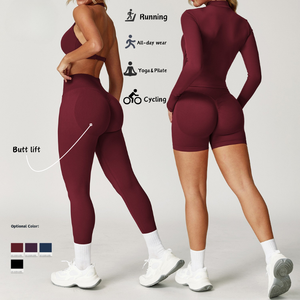 Offre Spéciale 2 pièces <span class=keywords><strong>femme</strong></span> personnalisé Fitness Gym <span class=keywords><strong>Yoga</strong></span> ensembles respirant séchage rapide vêtements d'entraînement nu sentiment <span class=keywords><strong>Yoga</strong></span> avec motif solide - Product Image 2