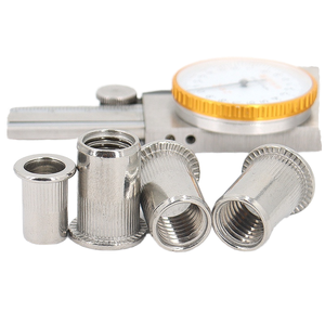 Tuerca de remache de cabeza plana de acero inoxidable 304 Tuerca de remache de cabeza hexagonal de grano recto chapada en zinc métrica/imperial moleteada - Product Image 2