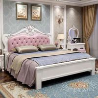 Lit de style européen 1,8 mètre, chambre principale haut de gamme, lit français luxueux de 1,5 mètre, lit king-size