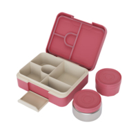 Nouvelle boîte à lunch avec poignée, intérieur en plastique, séparateur en option, anneau en silicone sans BPA, boîte à bento étanche