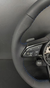 Volante Deportivo Universal de Cuero para <span class=keywords><strong>Audi</strong></span> A3/A4/<span class=keywords><strong>A5</strong></span>/Q3/Q5/Q7/S8/A6/R8 con Marcas Azules - Product Image 5