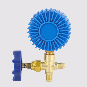 CT-466 Refrigerant Filling <b>Gauge</b> Valve Brass <b>Threaded</b> For R22 R134a Air Conditioner Car Use - Product Image 1