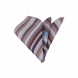 Pañuelo de bolsillo a rayas horizontales en tonos marrones para hombre adulto - Product Image 2